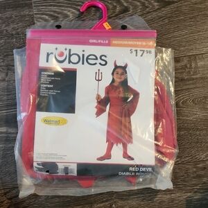 Rubie's Fiery Red Devil Costume for Kids Med 8/10 Brand New 4pcs Halloween